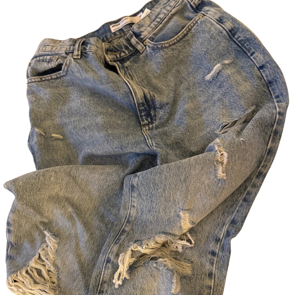 Garage Blue Boyfriend Jeans with Distressed Details
